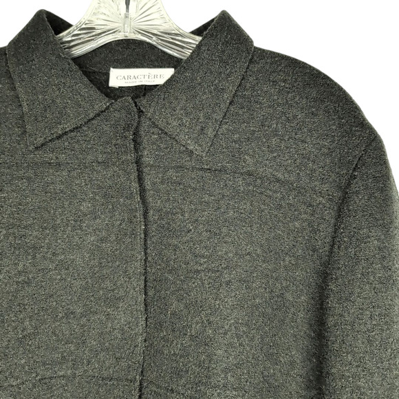 Caractere Forest Green Wool Jacket, Snap Closures, size 8, made in Italy - Picture 1 of 9